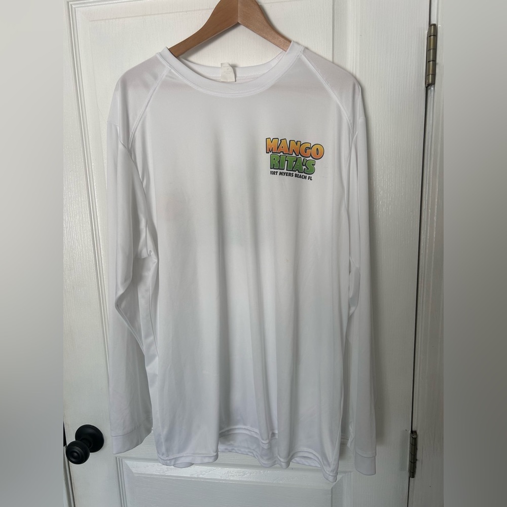 White Long Sleeve Shirt  Mango Ritas Ft. Myers Beach MEN XL
